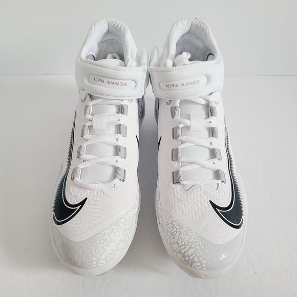 NEW Nike Alpha Huarache Elite 4 Mid Baseball Cleats FD2744-100 Size 8 White main image 6